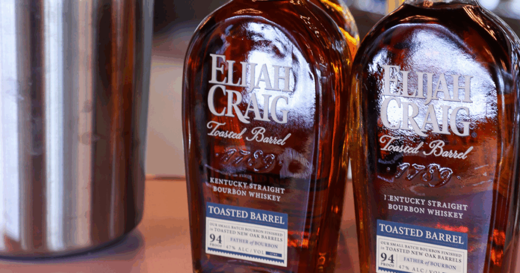 Elijah Craig Toasted Barrel single barrel bourbon bottles on display at Ormond Liquor in Ormond Beach, Florida